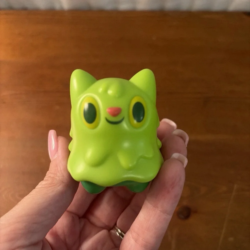 My Strange Pet Slime Cat Figure Neon Lime Green 2025 Wendy's Kids Meal Toy